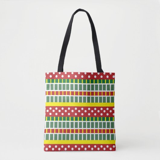 Farbige Streifen Polka Dot Muster Tasche (Vorderseite)