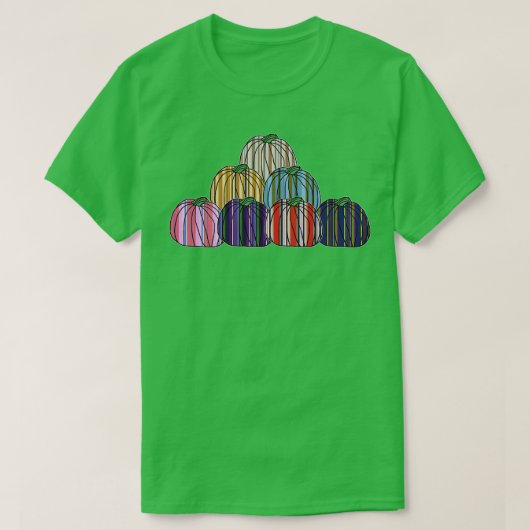 Farbige Streifen Pumpkin Pile T-Shirt (Design vorne)
