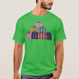 Farbige Streifen Pumpkin Pile T-Shirt