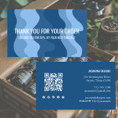 Farbige Streifen QR Code Social Media DANKE Visitenkarte