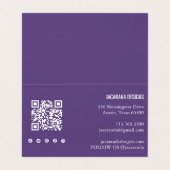 Farbige Streifen QR Code Social Media DANKE Visitenkarten (Innenseite Aufgefaltet)