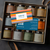 Farbige Streifen QR Code Social Media Vielen Dank Visitenkarte