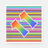 Farbige Streifen + Regenbogenmuster "11" Ereignis Serviette (Vorderseite)
