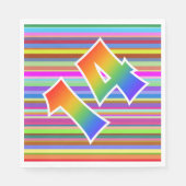 Farbige Streifen + Regenbogenmuster "14" Event # Serviette (Vorderseite)