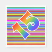Farbige Streifen + Regenbogenmuster "15" Event # Serviette (Vorderseite)