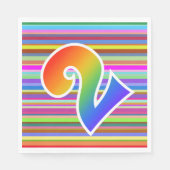 Farbige Streifen + Regenbogenmuster "2" Ereignis # Serviette (Vorderseite)