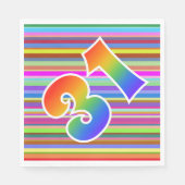 Farbige Streifen + Regenbogenmuster "31" Ereignis Serviette (Vorderseite)