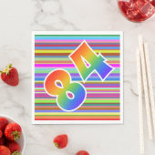 Farbige Streifen + Regenbogenmuster "84" Event # Serviette (Beispiel)