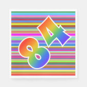 Farbige Streifen + Regenbogenmuster "84" Event # Serviette (Vorderseite)