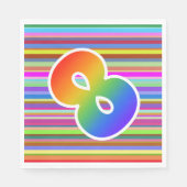 Farbige Streifen + Regenbogenmuster "8" Ereignis # Serviette (Vorderseite)