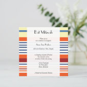 Farbige Streifen, Regenbogenstreifen, Bat Mitzvah Einladung (Stehend Vorderseite)