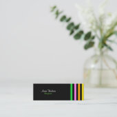 Farbige Streifen, Regenbogenstreifen, Streifenmust Mini Visitenkarte (Stehend Vorderseite)