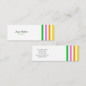 Farbige Streifen, Regenbogenstreifen, Streifenmust Mini Visitenkarte (Vorne/Hinten)