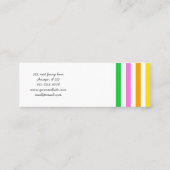 Farbige Streifen, Regenbogenstreifen, Streifenmust Mini Visitenkarte (Rückseite)