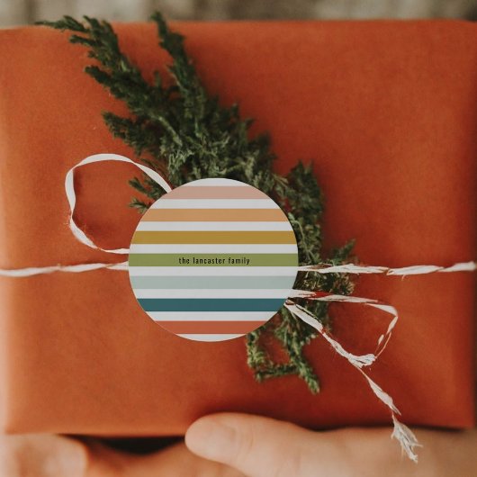 Farbige Streifen Runder Aufkleber