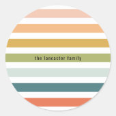 Farbige Streifen Runder Aufkleber (Vorderseite)