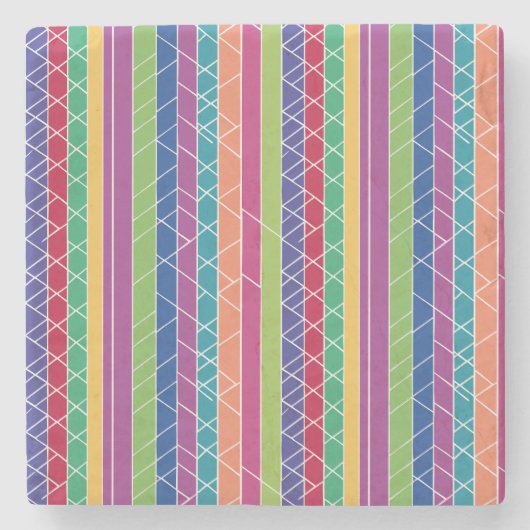 Farbige Streifen Steinuntersetzer (Vorderseite)
