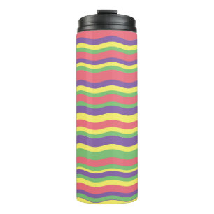 Farbige Streifen Thermosbecher