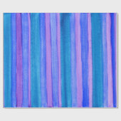 Farbige Streifen: Türkis, Blau, Violett Geschenkpapier (Flach)