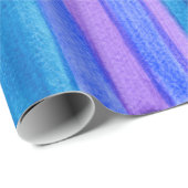 Farbige Streifen: Türkis, Blau, Violett Geschenkpapier (Rolleneckpunkt)