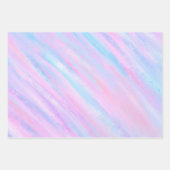 Farbige Streifen Türkis Pink Lila Geschenkpapier Set (Vorderseite 3)