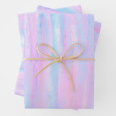 Farbige Streifen Türkis Pink Lila Geschenkpapier Set (Beispiel)
