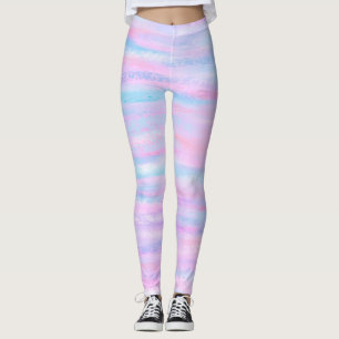 Farbige Streifen Türkis Pink Lila Leggings