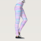 Farbige Streifen Türkis Pink Lila Leggings (Rechts)