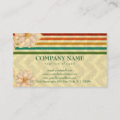 Farbige Streifen und beige Blume Visitenkarte (Rückseite)