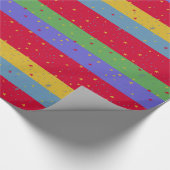 Farbige Streifen und Sterne Geschenkpapier (Ecke)