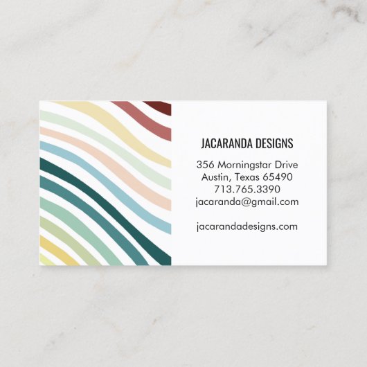 Farbige Streifen Vielen Dank für Ihre Bestellung E Visitenkarte (Rückseite)