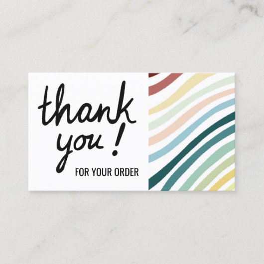 Farbige Streifen Vielen Dank für Ihre Bestellung E Visitenkarte (Vorderseite)