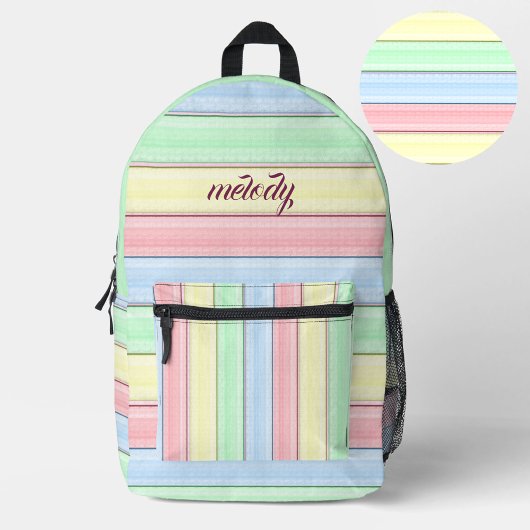 Farbige Streifen Weiche, weiche, weiche, horizonta Bedruckter Rucksack