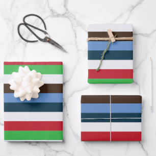 Farbige Streifen zum Geburtstag Geschenkpapier Set