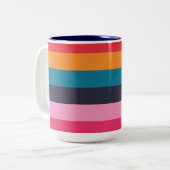 Farbige Streifen Zweifarbige Tasse (Vorderseite Links)
