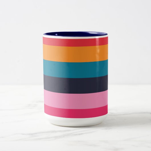 Farbige Streifen Zweifarbige Tasse (Mittel)