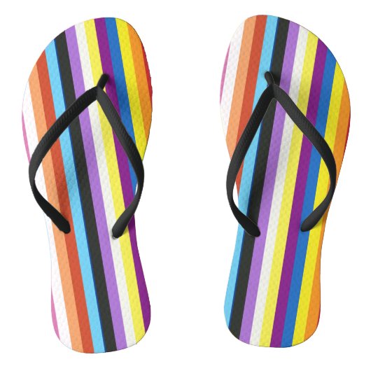 Farbige Streifenmuster mit dem Flag Flip Flops Badesandalen (Fußbett)