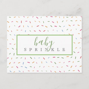 Farbige Streusel Baby Sprinkle Baby Shower Einladungspostkarte