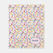 Farbige Streusel Personalisierter Name Fleecedecke (Vorderseite)