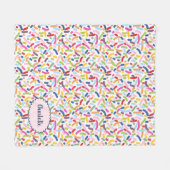 Farbige Streusel Personalisierter Name Fleecedecke (Vorderseite (Horizontal))