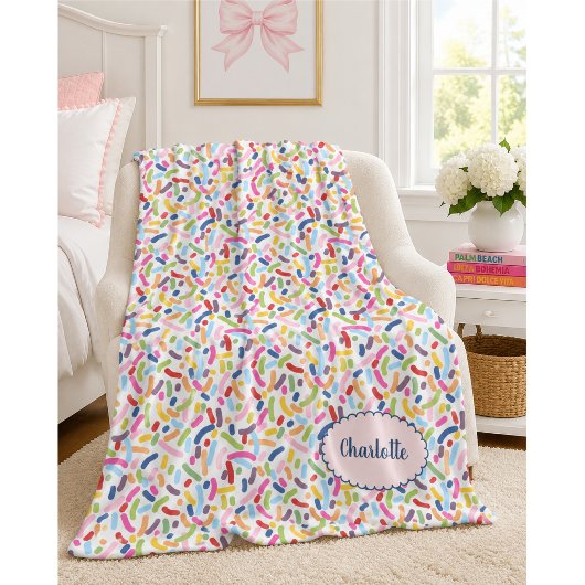 Farbige Streusel Personalisierter Name Fleecedecke