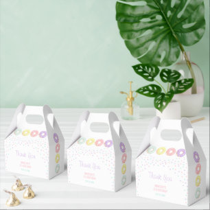 Farbige Streusel-Süßdonuts Kindergeburtstag Geschenkschachtel