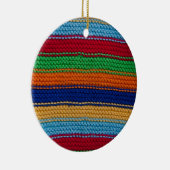 Farbige Strickstreifen Keramikornament (Rechts)