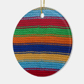 Farbige Strickstreifen Keramikornament (Links)