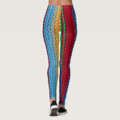 Farbige Strickstreifen Leggings (Rückseite)