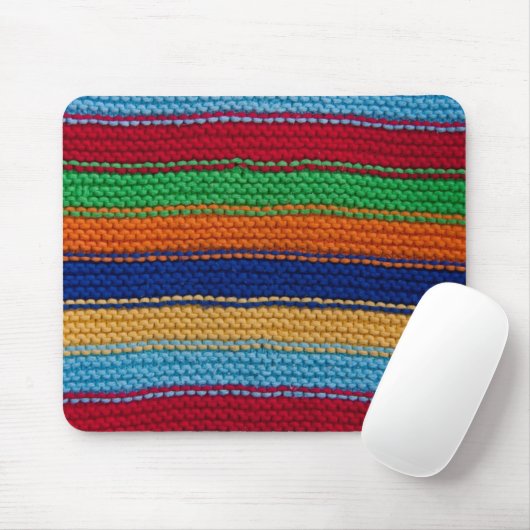 Farbige Strickstreifen Mousepad (Mit Mouse)