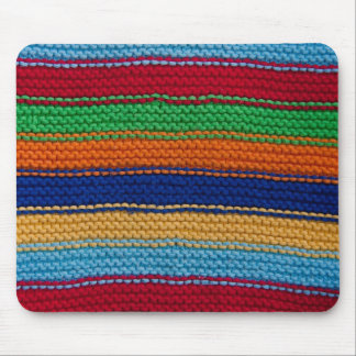 Farbige Strickstreifen Mousepad
