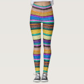 Farbige Strickstreifen nahtlos Muster 1 Leggings (Vorderseite)