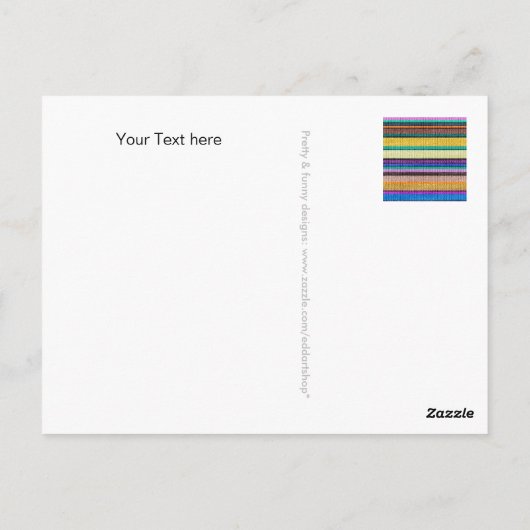 Farbige Strickstreifen nahtlos Muster 1 Postkarte (Rückseite)