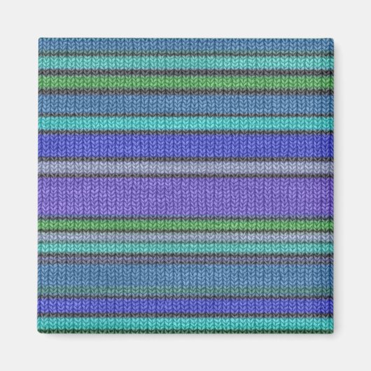 Farbige Strickstreifen nahtlos Muster 2 Magnet (Vorne)